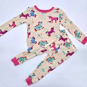 Unicorn Bamboo Vicose Pajamas Toddler Girl Size 18-24M